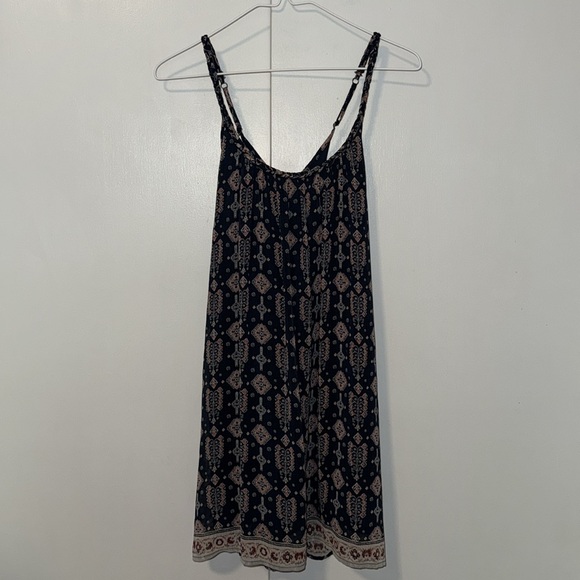 Hollister Mini Slip Dress w Boho Print Navy Blue Women’s S Small - Picture 14 of 14
